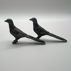 Vintage Metal Like Pair Of 2 Roadrunners Bird Figurens  1.5x2 Small